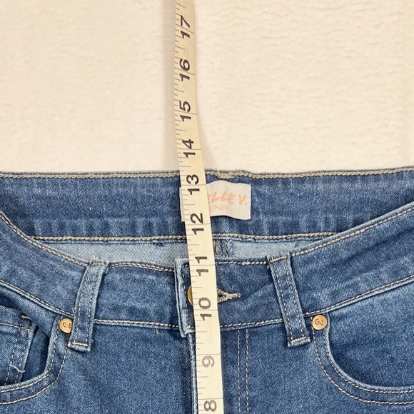 GISELLE V. High Rise Skinny Juniors Blue‎ Denim Jeans Fall Trendy Casual Size 9 - Picture 9 of 10